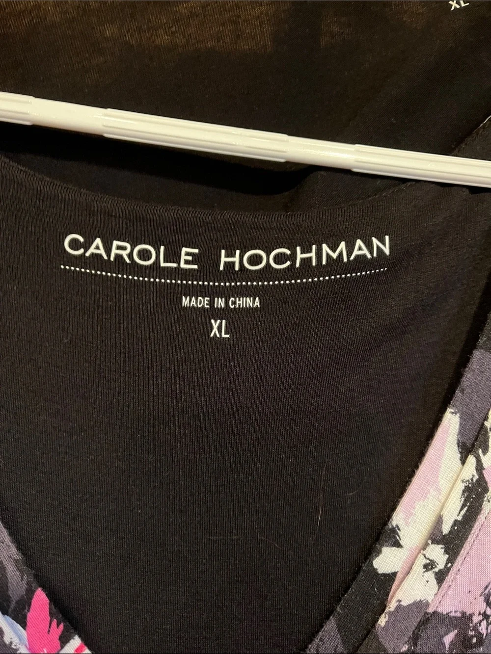 Midnight by Carole Hochman Black Floral V-Neck Maxi Dress with Black Cardigan - Picture 2 of 5
